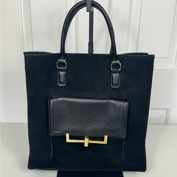 C Wonder Black Suede Uptown Tote‎ MSRP $248 New With Tags - Picture 1 of 12